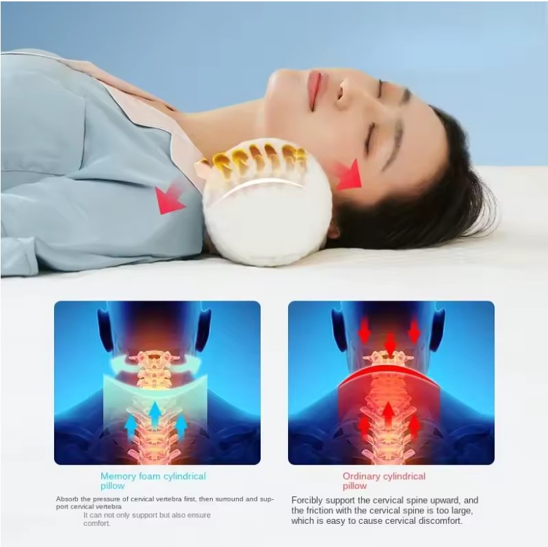 Round Memory Foam Pillow – Slow Rebound, Soft Support for Neck, Waist & Legs - Image 3