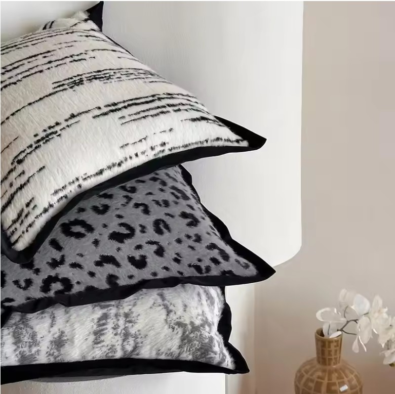 Luxury Leopard Print Faux Fur Pillow – Soft & Fluffy Cushion for Sofa or Bed - Image 3