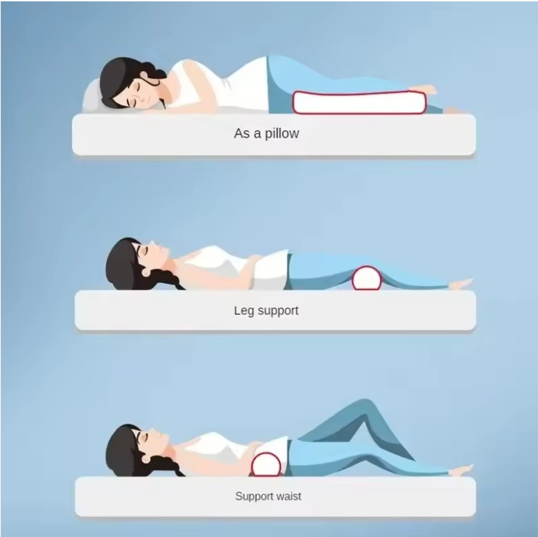 Round Memory Foam Pillow – Slow Rebound, Soft Support for Neck, Waist & Legs - Image 5