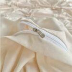3D Pinch Pleated Duvet Cover Set – King Size 220x240 Solid Twist Flower Design - Image 4
